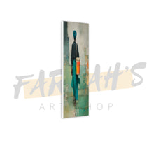 Load image into Gallery viewer, Abstract art print of a figure with a colorful green background