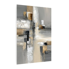Load image into Gallery viewer, Silent Geometry Neutral Gray Pearl 24x36in Canvas Wall Art