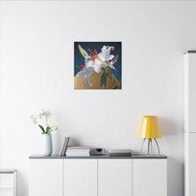 Load image into Gallery viewer, Hummingbird Lily Large Botanical Print Nature-Inspired Canvas Wall Art
