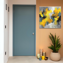 Load image into Gallery viewer, Golden Drift Golden Yellow Square Canvas Wall Art