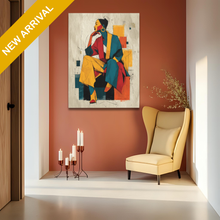 Load image into Gallery viewer, Saffron Poise Geometric Yellow Red 30x40in Canvas Wall Art