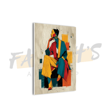 Load image into Gallery viewer, Saffron Poise Geometric Yellow Red 30x40in Canvas Wall Art