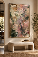 Load image into Gallery viewer, Muted Sage and Blush Textured Abstract Painting Canvas Wall Art