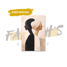 Load image into Gallery viewer, 281 special mockup of canvas art featuring two ladies back to back