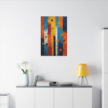 Load image into Gallery viewer, Pulse in Color Red Orange and Blue Striped Canvas Wall Art