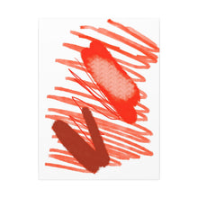 Load image into Gallery viewer, Coral Red and Terracotta Expressive Brushstroke Abstract Canvas Wall Art