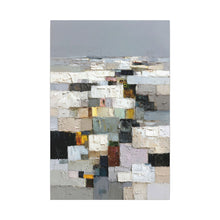 Load image into Gallery viewer, Neutral Gray Textured Abstract Winterstone Mosaic Canvas Wall Art