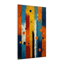 Load image into Gallery viewer, Pulse in Color Red Orange and Blue Striped Canvas Wall Art