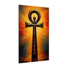 Load image into Gallery viewer, Eternal Flame Red and Gold Ankh Heaven Canvas Wall Art