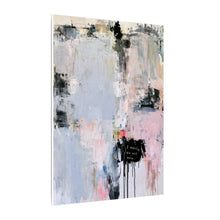 Load image into Gallery viewer, Blush Pink, Powder Blue & Charcoal Textured "I Should Go Out More" Abstract Canvas Art