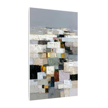 Load image into Gallery viewer, Neutral Gray Textured Abstract Winterstone Mosaic Canvas Wall Art