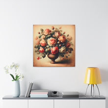 Load image into Gallery viewer, Red and Blush Pink “Timeless Bloom” Acrylic Canvas Wall Art
