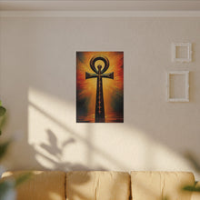 Load image into Gallery viewer, Eternal Flame Red and Gold Ankh Heaven Canvas Wall Art
