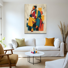 Load image into Gallery viewer, Saffron Poise Geometric Yellow Red 30x40in Canvas Wall Art