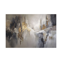 Load image into Gallery viewer, Abstract art piece with gold and gray tones on a white background