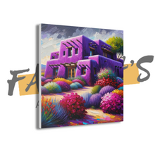 Load image into Gallery viewer, "Desert Mirage: A Purple Oasis" Wall Canvas Art