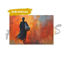 Load image into Gallery viewer, Abstract painting with a figure and text '281 Special' on an orange background