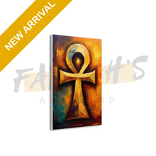 Load image into Gallery viewer, Painting of a symbol with warm colors on a white background, featuring 'FAITHS' branding.