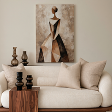 Load image into Gallery viewer, Sculpted Silence Contemporary Geometric Figure Composition Canvas Wall Art