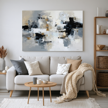 Load image into Gallery viewer, Winter Static Abstract Landscape Canvas Wall Art