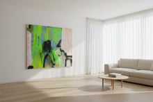 Load image into Gallery viewer, large canvas hanging on a wall in a minimalist white living room