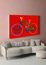 Load image into Gallery viewer, BoneShaker No.1 Red Bicycle Canvas Wall Art