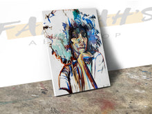 Load image into Gallery viewer, "Intrigue Me" Modern Blue Afro Canvas Wall Art