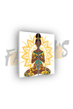 Load image into Gallery viewer, Golden Zen BlackGirl Yoga Art