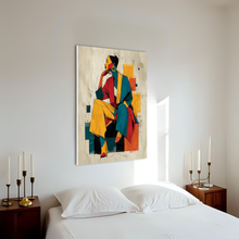 Load image into Gallery viewer, Saffron Poise Geometric Yellow Red 30x40in Canvas Wall Art
