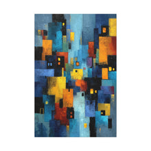 Load image into Gallery viewer, City of Night Deep Blue Acrylic Painting Canvas Wall Art
