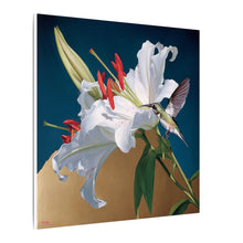 Load image into Gallery viewer, Hummingbird Lily Large Botanical Print Nature-Inspired Canvas Wall Art
