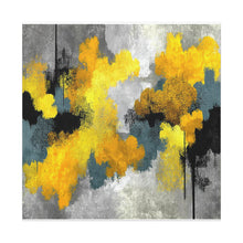 Load image into Gallery viewer, Golden Drift Golden Yellow Square Canvas Wall Art
