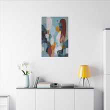 Load image into Gallery viewer, Warm Current – Mid-Century Blue Canvas Wall Art
