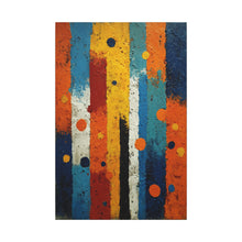 Load image into Gallery viewer, Pulse in Color Red Orange and Blue Striped Canvas Wall Art
