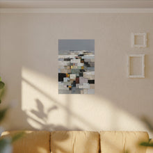 Load image into Gallery viewer, Neutral Gray Textured Abstract Winterstone Mosaic Canvas Wall Art
