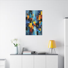Load image into Gallery viewer, City of Night Deep Blue Acrylic Painting Canvas Wall Art
