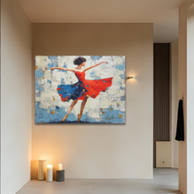 Load image into Gallery viewer, Textured Blue Red Scarlet Motion Canvas Wall Art
