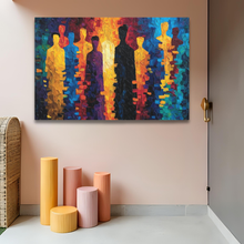 Load image into Gallery viewer, Spectrum of Souls Blue Orange and Purple Palette Canvas Wall Art
