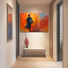 Load image into Gallery viewer, She Carries the Heat Warm Red and Yellow 24x36in Canvas Wall Art
