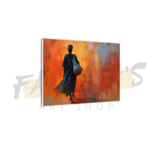 Load image into Gallery viewer, She Carries the Heat Warm Red and Yellow 24x36in Canvas Wall Art
