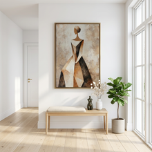 Load image into Gallery viewer, Sculpted Silence Contemporary Geometric Figure Composition Canvas Wall Art

