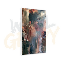 Load image into Gallery viewer, Moody Slate Blue and Burgundy Abstract Painting Canvas Wall Art
