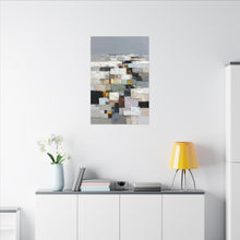 Load image into Gallery viewer, Neutral Gray Textured Abstract Winterstone Mosaic Canvas Wall Art
