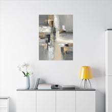Load image into Gallery viewer, Silent Geometry Neutral Gray Pearl 24x36in Canvas Wall Art
