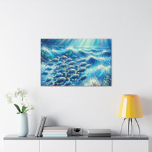 Load image into Gallery viewer, Blue and White “Ocean Whisper” Canvas Wall Art
