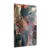 Load image into Gallery viewer, Moody Slate Blue and Burgundy Abstract Painting Canvas Wall Art
