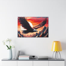 Load image into Gallery viewer, Dark Red “Sundown Soar” Abstract Bird Canvas Wall Art
