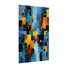 Load image into Gallery viewer, City of Night Deep Blue Acrylic Painting Canvas Wall Art

