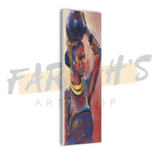 Load image into Gallery viewer, "Azul Goddess" Blue Scribble Abstract Canvas Wall Art
