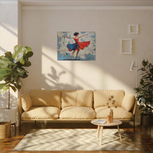 Load image into Gallery viewer, Textured Blue Red Scarlet Motion Canvas Wall Art
